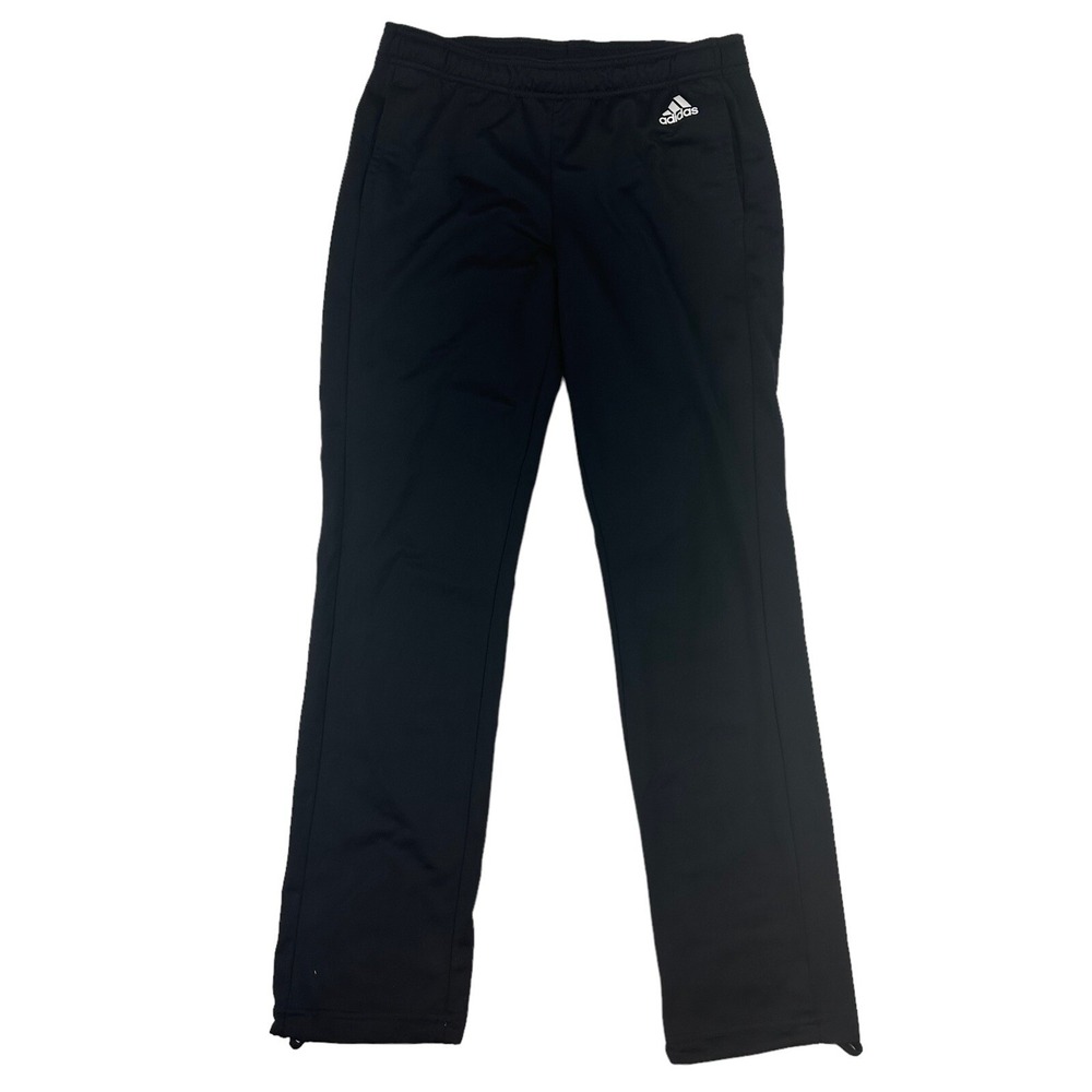 Adidas Women Back 2 Basics 3 Stripe Tracksuit Pants Black Sz S Tricot Drawstring